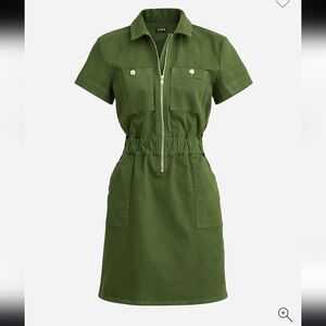 J.Crew Zip-front chino dress Utlity Style Green Size 4